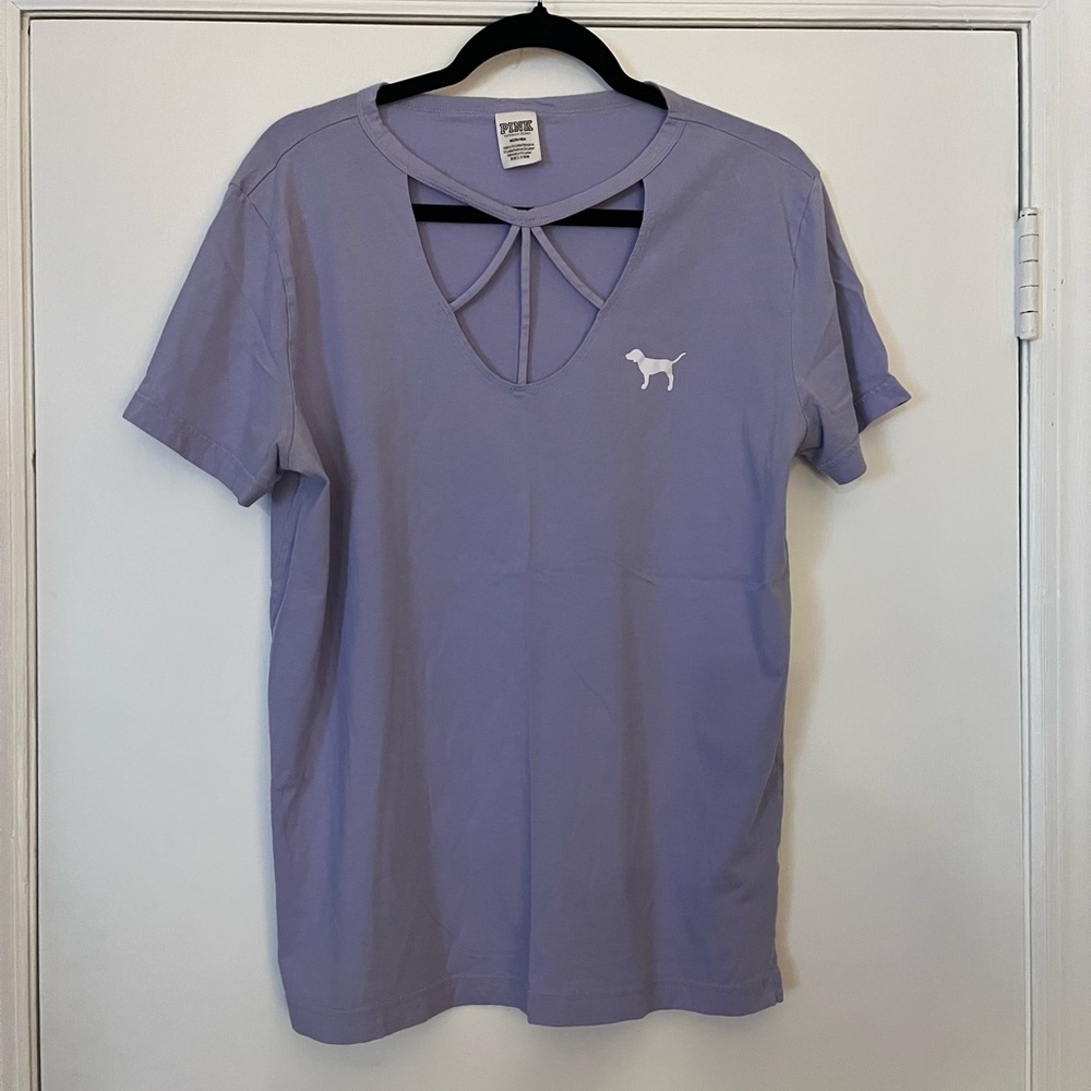 PINK Victoria's Secret Lavender Cut-Out Tee